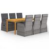 vidaXL Set mobilier de grădină, 7 piese, gri
