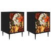 vidaXL Dulap de noapte GENNEP 2 buc. Stejar Negru 36 x 33 x 51 cm