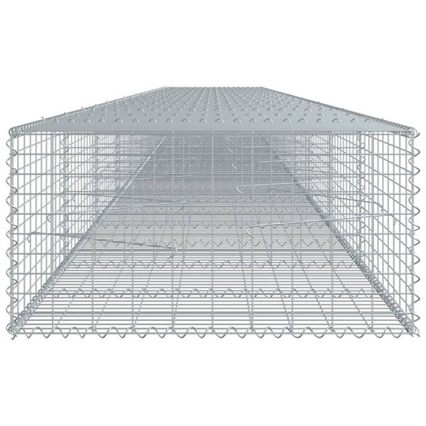 vidaXL Coș gabion cu capac, 900x100x50 cm, fier galvanizat