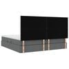 vidaXL Pat cu saltea și spațiu de depozitare Gri &icirc;nchis 200 x 200 cm