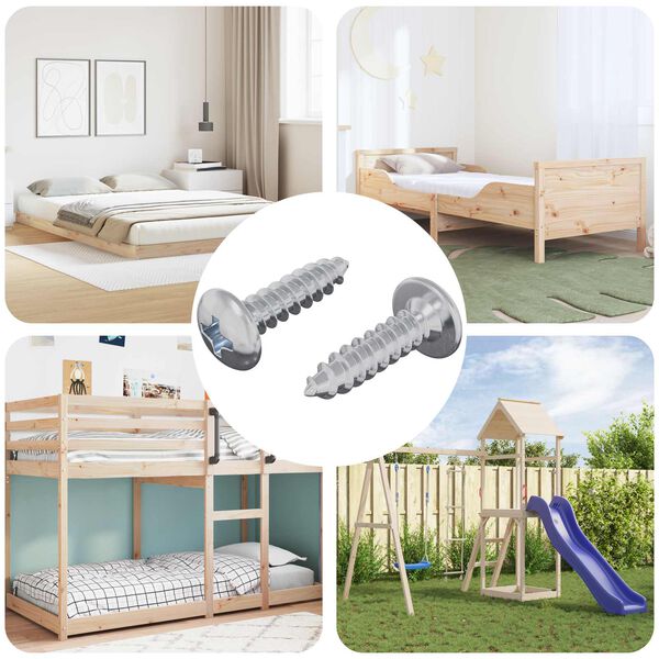 vidaXL Șurub 2 pcs Argintiu M4 x 16 mm Oțel