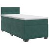 vidaXL Pat boxspring cu saltea Verde &icirc;nchis 90 x 200 cm Catifea