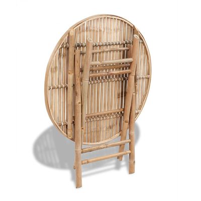 vidaXL Set mobilier de exterior pliabil, 5 piese, bambus