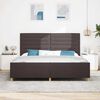 vidaXL Cadru de pat cu headboard Maro &icirc;nchis 200 x 200 cm țesătură
