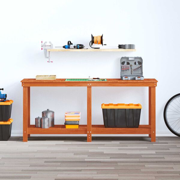 vidaXL Banc de lucru Maro Ceară 180 x 50 x 80 cm Lemn masiv de pin