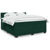 vidaXL Pat box spring cu saltea, verde &icirc;nchis, 180x200 cm, catifea