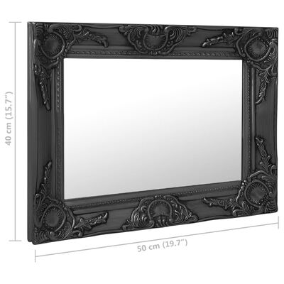 vidaXL Oglindă de perete în stil baroc, negru, 50 x 40 cm