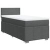 vidaXL Pat box spring cu saltea, gri &icirc;nchis, 100x200 cm, textil