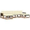 vidaXL Set de canapele de exterior cu pernă 6 pcs Natural și Crem