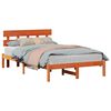 vidaXL Cadru de pat cu headboard Maro 120 x 200 cm Lemn masiv de pin