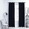 vidaXL Draperii opace cu inele, 2 buc., negru, 140 x 175 cm, catifea