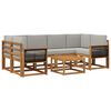 vidaXL Set de canapele de exterior 5 buc. Natural și gri deschis