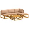 vidaXL Set de canapea 5 buc. natural Lemn Solid de Acacia