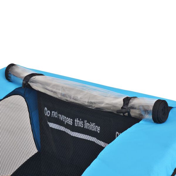 vidaXL Remorcă de bicicletă, gri și albastru, 30 kg