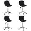 vidaXL Scaune de bucătărie pivotante, 4 buc., negru, material textil