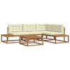vidaXL Set de canapele de exterior 5 Bucată Natural și Crem