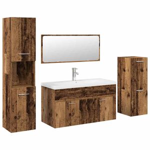 vidaXL Set mobilier de baie, 5 piese, lemn vechi, lemn prelucrat