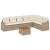 vidaXL Set canapele de grădină, 8 piese, cu perne, bej, poliratan