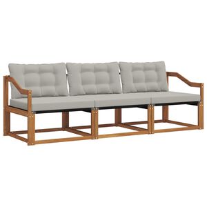 vidaXL Set de canapele de exterior 3 pcs Gri natural și deschis