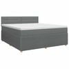 vidaXL Pat boxspring cu saltea Gri &icirc;nchis 140 x 190 cm Țesătură