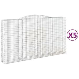 vidaXL Coșuri gabion arcuite, 5 buc, 400x50x220/240cm, fier galvanizat