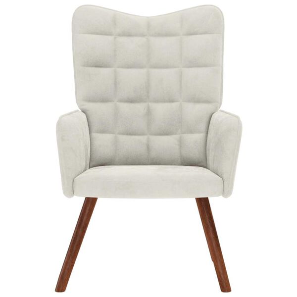 vidaXL Scaun de relaxare, crem, catifea