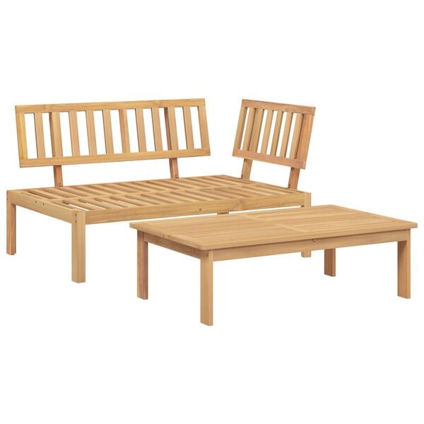 vidaXL Set de canapea 2 pcs Model cu frunze Lemn Solid de Acacia