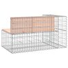 vidaXL Bancă de grădină design gabion 122x71x65,5cm lemn masiv Douglas