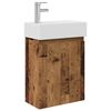vidaXL Unitate de baie cu robinet Lemn vechi 45,5 x 22,5 x 84 cm
