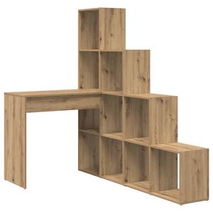 vidaXL Birou de colț cu raft Stejar Artizanal 101,5 x 149,5 x 149,5 cm
