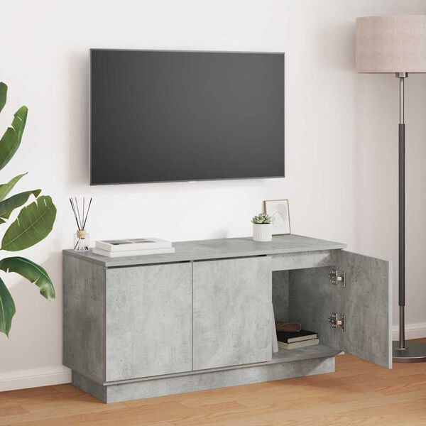 vidaXL Cabinet TV Gri din beton 100 x 38 x 49 cm Lemn compozit