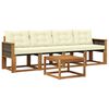 vidaXL Set de canapele de exterior 5 buc. Natural și Crem