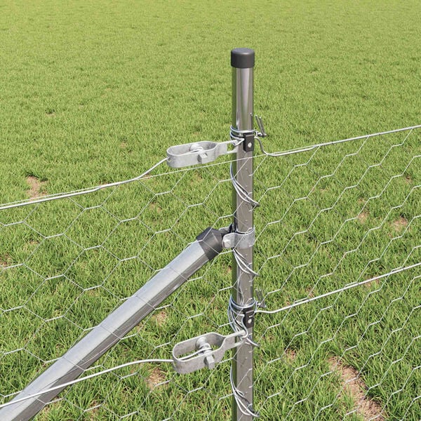 vidaXL Îngrădire cu stâlpi Argintiu 0.8 x 25 m otel acoperit cu PVC