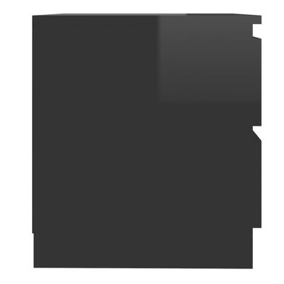 vidaXL Noptiere, 2 buc., negru extralucios, 50x39x43,5 cm, PAL