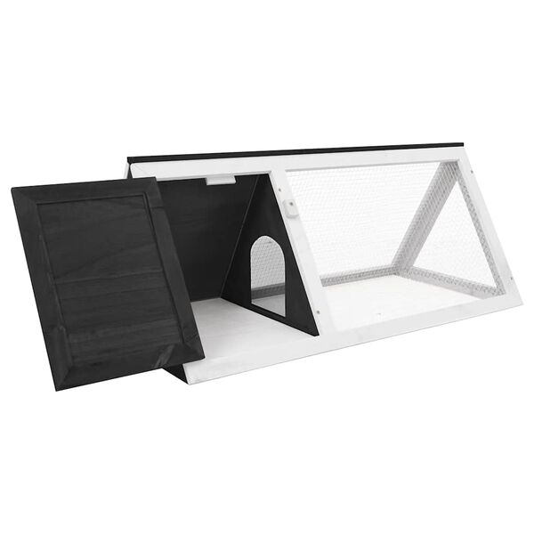 vidaXL Cușcă pentru iepuri și alte animale, gri, lemn