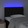 vidaXL Tăblie de pat cu LED, negru, 80x7x78/88 cm, textil