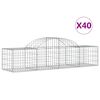 vidaXL Coșuri gabion arcuite 40 buc, 200x50x40/60 cm, fier galvanizat