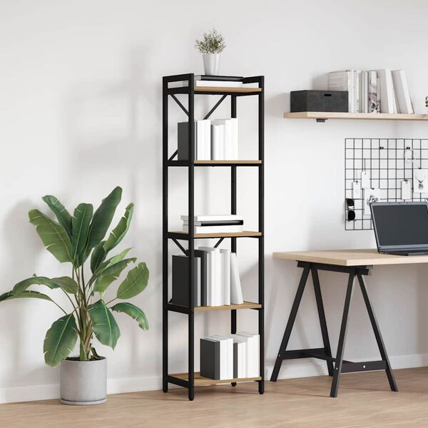 vidaXL Raft pentru cărți Stejar Artizanal 40 x 30 x 155 cm