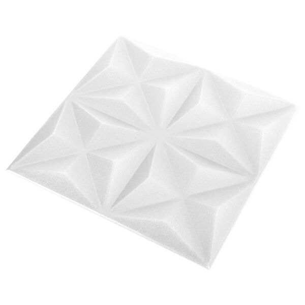 vidaXL Panouri de perete 24 pcs Alb Origami 50 x 50 cm Spumă XPS