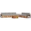 vidaXL Set de canapele de exterior 8 buc. Natural și gri deschis