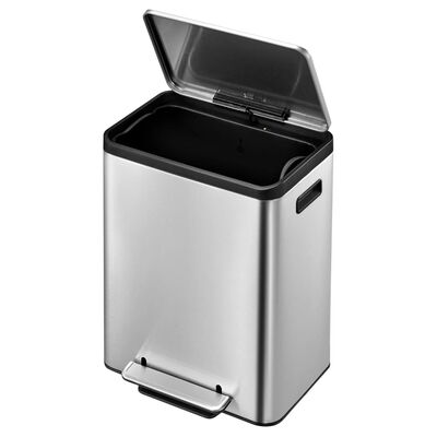 EKO Coș de gunoi cu pedală EcoCasa, argintiu mat, 30 L