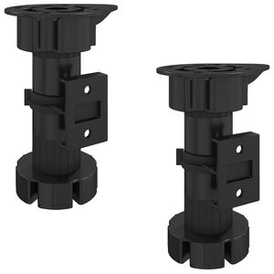 vidaXL Picioare de mobilă Ajustabil 2 pcs Negru 46 x 46 x 128 mm PP
