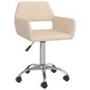 vidaXL Scaune de bucătărie pivotante, 4 buc., crem, material textil