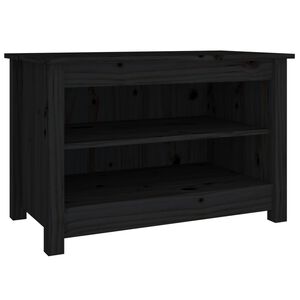 vidaXL Bancă pentru pantofi, negru, 70x38x45,5 cm, lemn masiv de pin