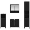 vidaXL Set de mobilier pentru baie 4 pcs Stejar Negru Lemn compozit