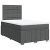 vidaXL Pat box spring cu saltea, gri &icirc;nchis, 120x190 cm, textil