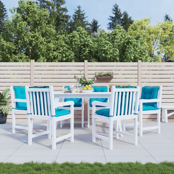 vidaXL Perne scaun cu spătar scund, 6 buc., turcoaz 100x50x7 cm textil