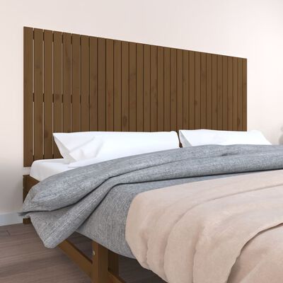 vidaXL Tăblie de pat pentru perete, maro miere, 204x3x90 cm
