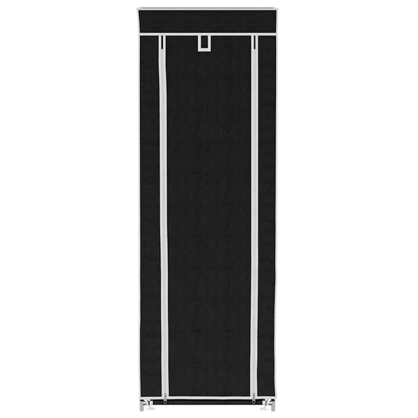vidaXL Dulap pantofi material textil cu capac, negru, 57x 29x162 cm