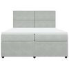 vidaXL Pat box spring cu saltea, gri deschis, 200x200 cm, catifea